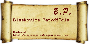 Blaskovics Patrícia névjegykártya